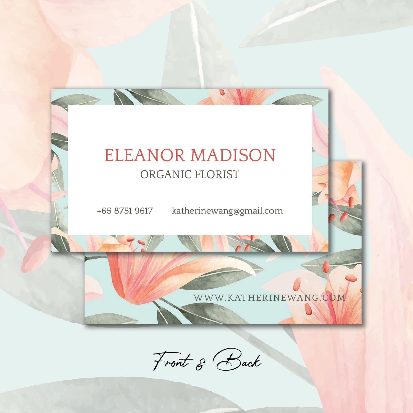 Eleanor Floral Personalized Cards