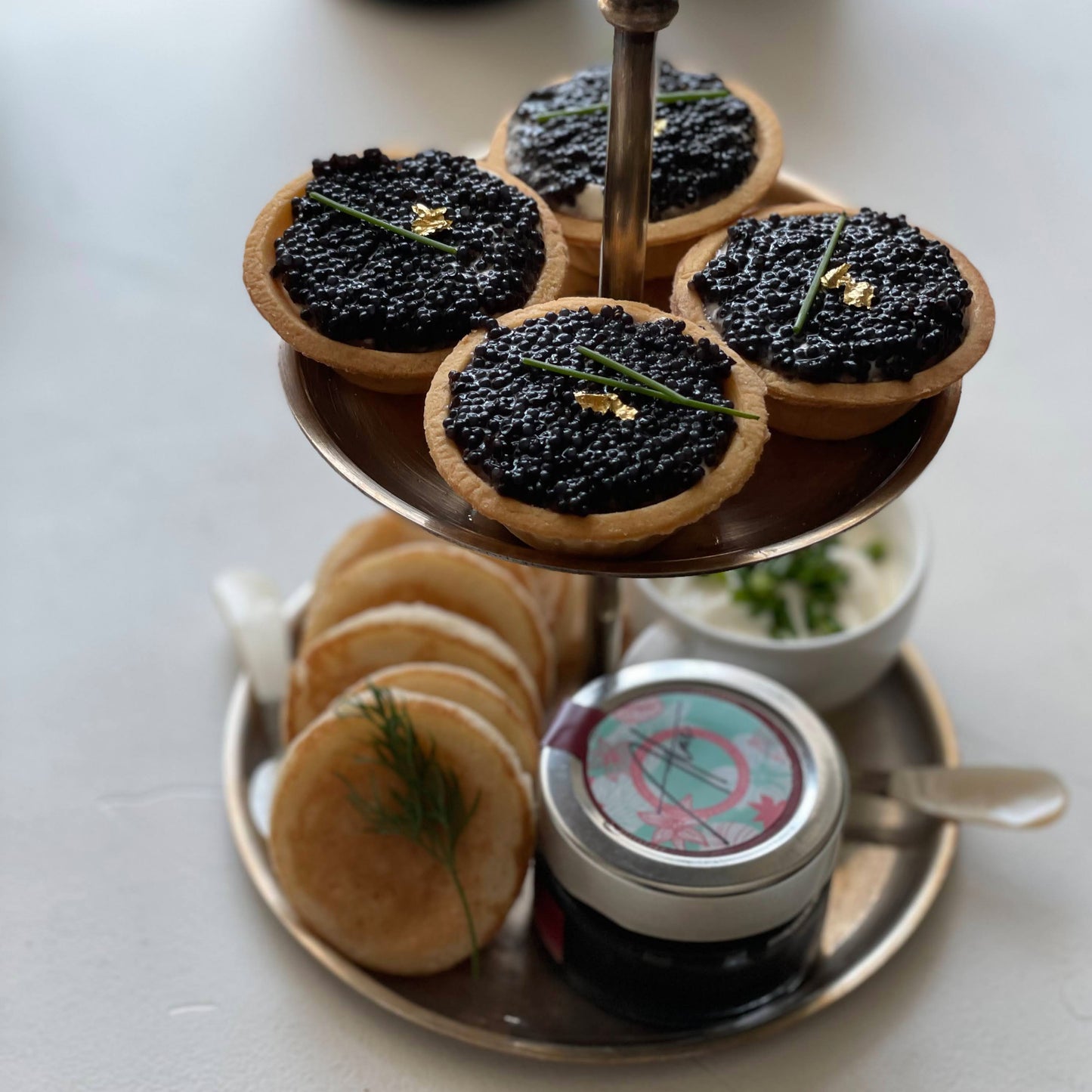 Caviar 2 Tier Silver Platter