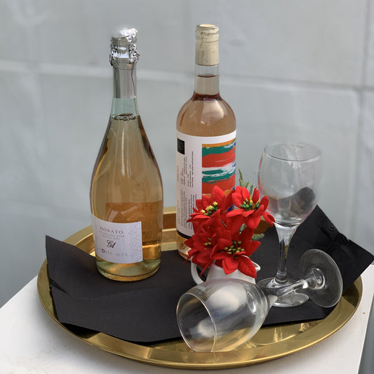 2 Bottles Rose Wine Gift Platter