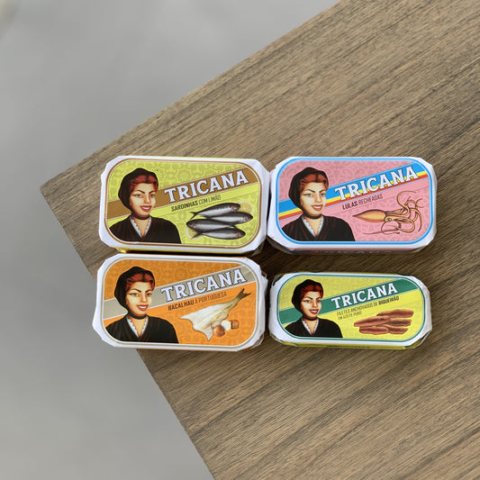 Set of 4 Tricana Canned Seafood
