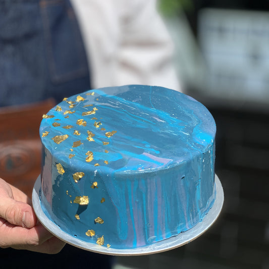 Blue Milkyway Mirror Glaze Cake