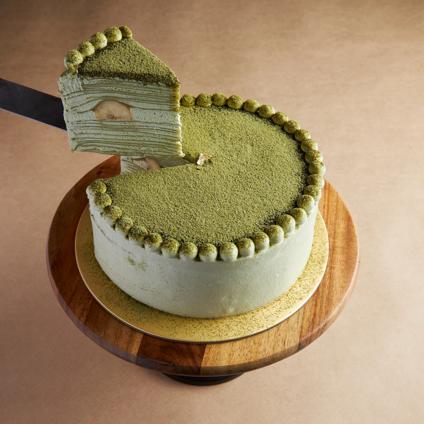 Matcha Banana Crepe Cake