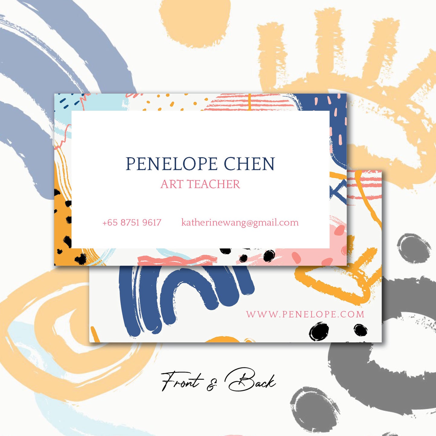 Modern Brush Strokes Personalized Cards
