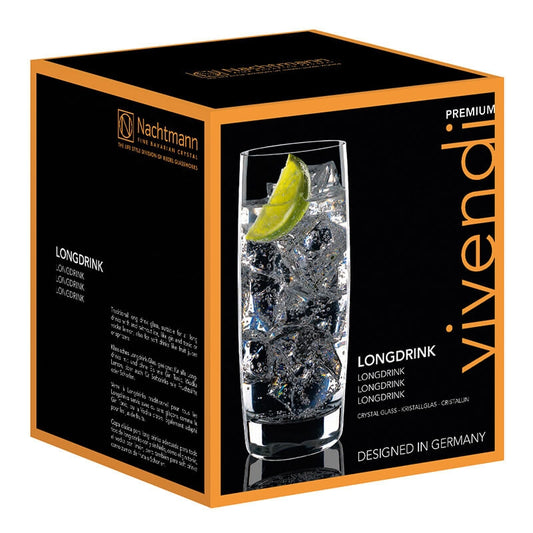 Vivendi Longdrink Juice Crystal Glass, Set of 4
