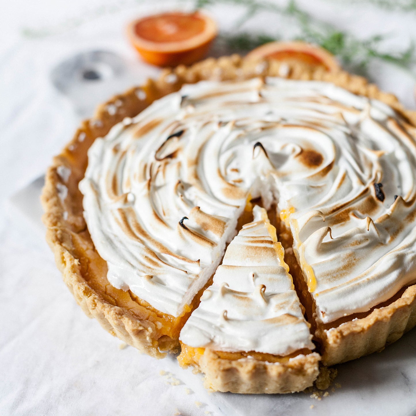 Torched Meringue Meyer Citrus Pie